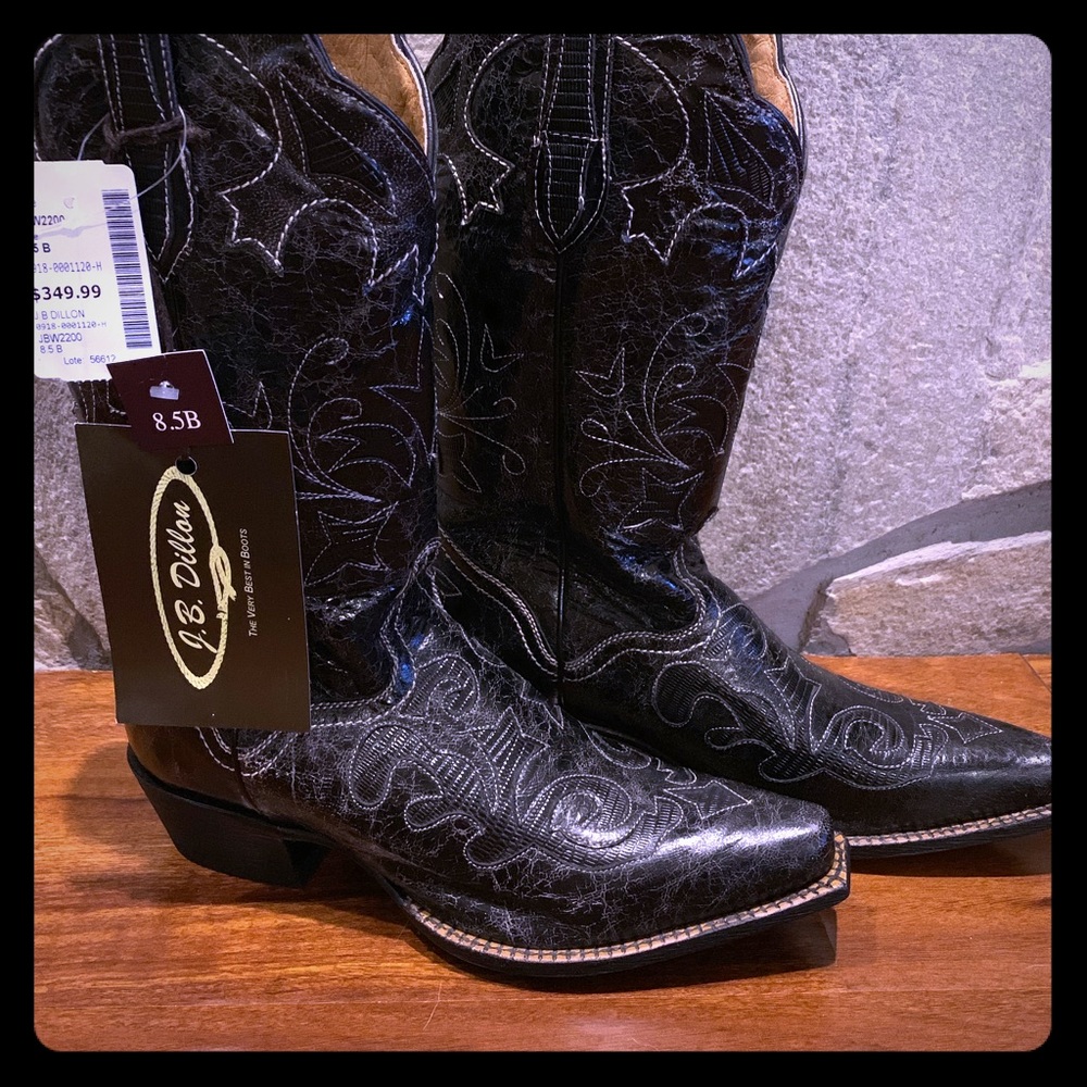NWT JB Dillon Western Boots all leather black